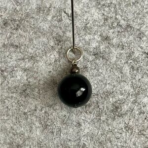 Petite Onyx, Hematite & Sterling charm, handmade